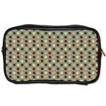 Grey Beige Burgundy Eggs On Green Toiletries Bags 2-Side Front