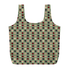 Grey Beige Burgundy Eggs On Green Full Print Recycle Bags (l)  by snowwhitegirl