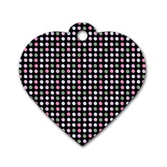 Pink Green Eggs On Black Dog Tag Heart (two Sides)