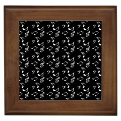 Black Music Notes Framed Tiles