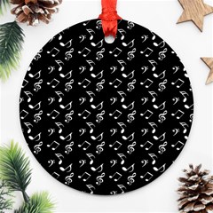 Black Music Notes Ornament (round) by snowwhitegirl