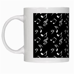 Black Music Notes White Mugs