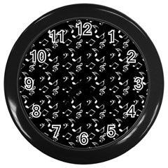 Black Music Notes Wall Clocks (black) by snowwhitegirl