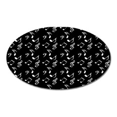 Black Music Notes Oval Magnet by snowwhitegirl