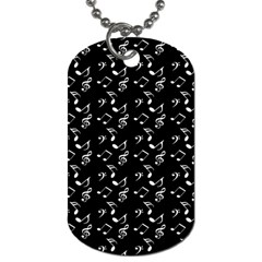 Black Music Notes Dog Tag (two Sides) by snowwhitegirl