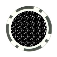 Black Music Notes Poker Chip Card Guard by snowwhitegirl