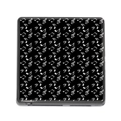 Black Music Notes Memory Card Reader (square) by snowwhitegirl