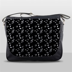 Black Music Notes Messenger Bags by snowwhitegirl