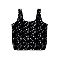 Black Music Notes Full Print Recycle Bags (s)  by snowwhitegirl