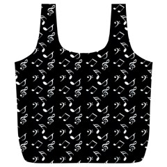 Black Music Notes Full Print Recycle Bags (l)  by snowwhitegirl