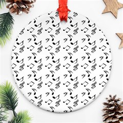 White Music Notes Ornament (round) by snowwhitegirl