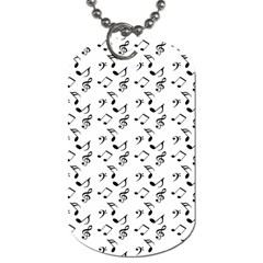 White Music Notes Dog Tag (two Sides) by snowwhitegirl