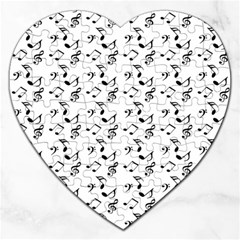 White Music Notes Jigsaw Puzzle (heart)