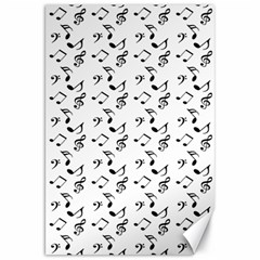 White Music Notes Canvas 20  X 30   by snowwhitegirl