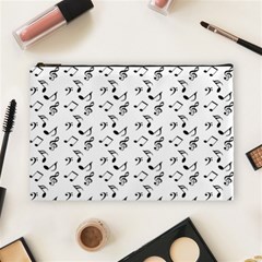 White Music Notes Cosmetic Bag (large)  by snowwhitegirl