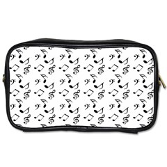 White Music Notes Toiletries Bags by snowwhitegirl