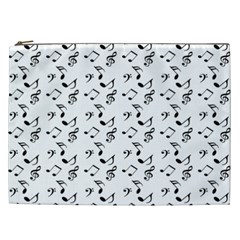 White Music Notes Cosmetic Bag (xxl)  by snowwhitegirl