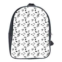 White Music Notes School Bag (xl) by snowwhitegirl