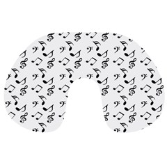 White Music Notes Travel Neck Pillows by snowwhitegirl