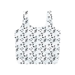 White Music Notes Full Print Recycle Bags (s)  by snowwhitegirl