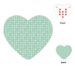 Pink Peach Green Eggs On Seafoam Playing Cards (heart)  by snowwhitegirl