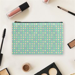 Pink Peach Green Eggs On Seafoam Cosmetic Bag (medium)  by snowwhitegirl