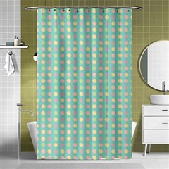 Pink Peach Green Eggs On Seafoam Shower Curtain 48  X 72  (small)  by snowwhitegirl