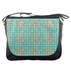 Pink Peach Green Eggs On Seafoam Messenger Bags by snowwhitegirl