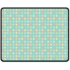 Pink Peach Green Eggs On Seafoam Double Sided Fleece Blanket (medium)  by snowwhitegirl