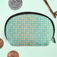 Pink Peach Green Eggs On Seafoam Accessory Pouches (large)  by snowwhitegirl