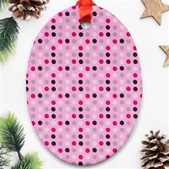 Grey Magenta Eggs On Pink Ornament (oval) by snowwhitegirl