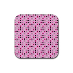 Grey Magenta Eggs On Pink Rubber Coaster (square)  by snowwhitegirl