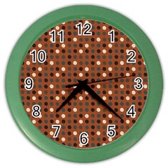 Grey Eggs On Russet Brown Color Wall Clocks by snowwhitegirl