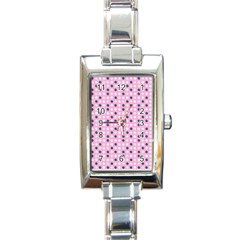 Teal White Eggs On Pink Rectangle Italian Charm Watch by snowwhitegirl