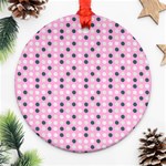 Teal White Eggs On Pink Ornament (Round) Front