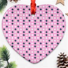 Teal White Eggs On Pink Ornament (heart) by snowwhitegirl