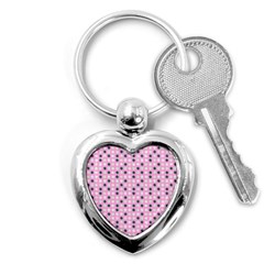 Teal White Eggs On Pink Key Chains (heart)  by snowwhitegirl