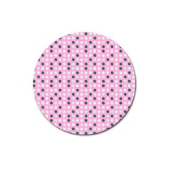 Teal White Eggs On Pink Magnet 3  (round)