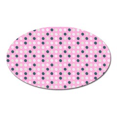 Teal White Eggs On Pink Oval Magnet by snowwhitegirl