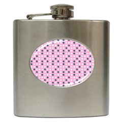 Teal White Eggs On Pink Hip Flask (6 Oz) by snowwhitegirl