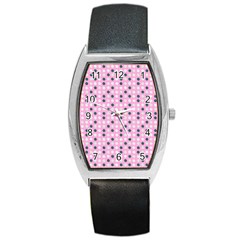 Teal White Eggs On Pink Barrel Style Metal Watch by snowwhitegirl