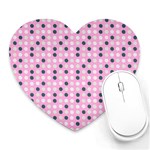 Teal White Eggs On Pink Heart Mousepads Front