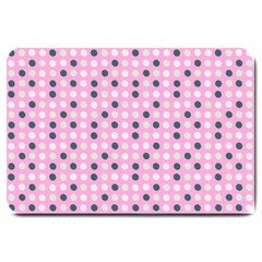 Teal White Eggs On Pink Large Doormat  by snowwhitegirl