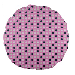 Teal White Eggs On Pink Large 18  Premium Round Cushions by snowwhitegirl