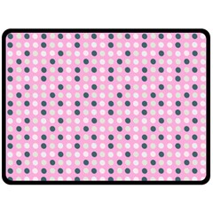 Teal White Eggs On Pink Double Sided Fleece Blanket (large)  by snowwhitegirl