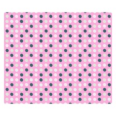 Teal White Eggs On Pink Double Sided Flano Blanket (small)  by snowwhitegirl