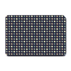 Beige Blue Cream Eggs On Grey Blue Small Doormat  by snowwhitegirl