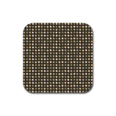 Grey Beige Eggs On Dark Grey Rubber Coaster (square)  by snowwhitegirl