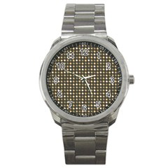 Grey Beige Eggs On Dark Grey Sport Metal Watch