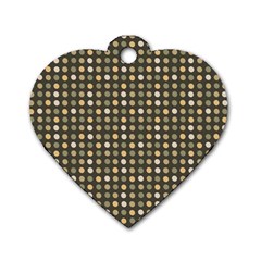 Grey Beige Eggs On Dark Grey Dog Tag Heart (One Side)